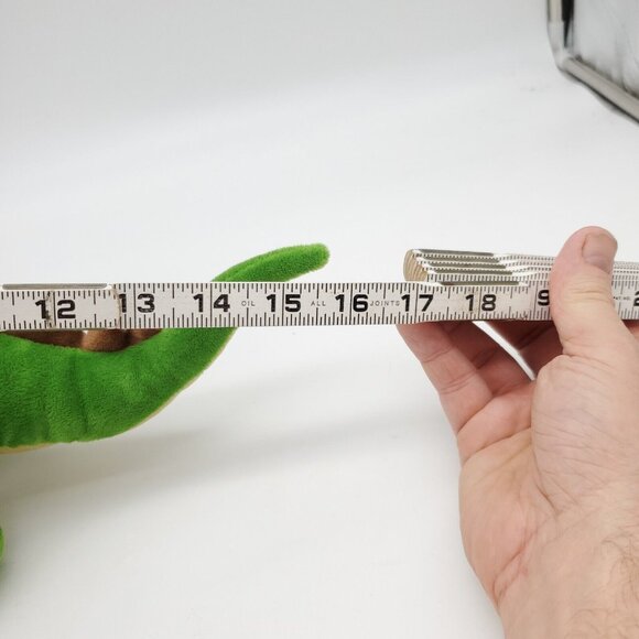 Lambs and Ivy Dragon Plush Green Purple Wings White Hair Gold Sparkle Stomach - Picture 7 of 7